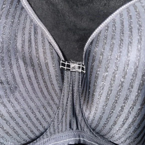 Freya Gray Striped Underwire Bra - Picture 3 of 11